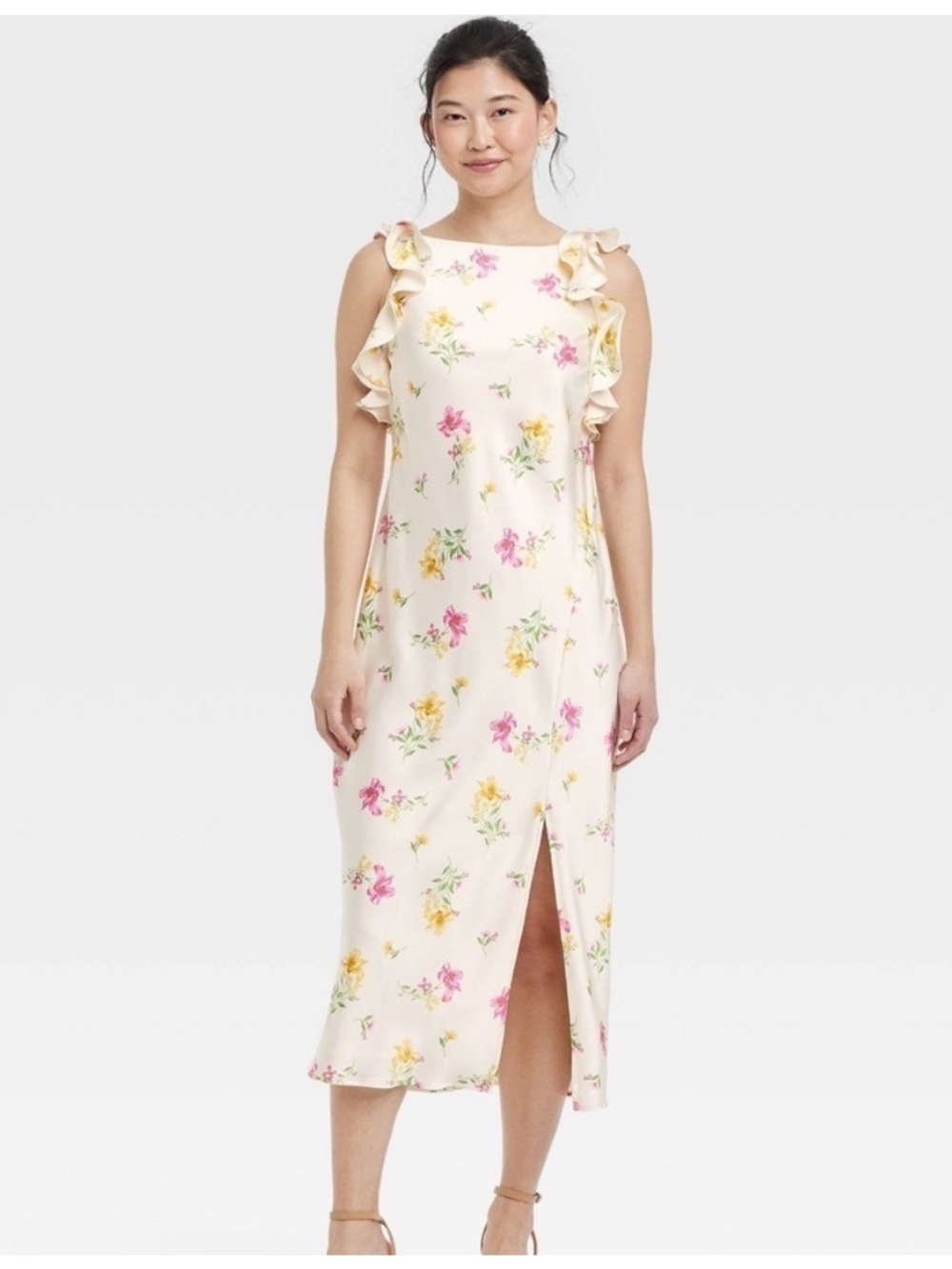 A new day Cream Floral Maxi Dress